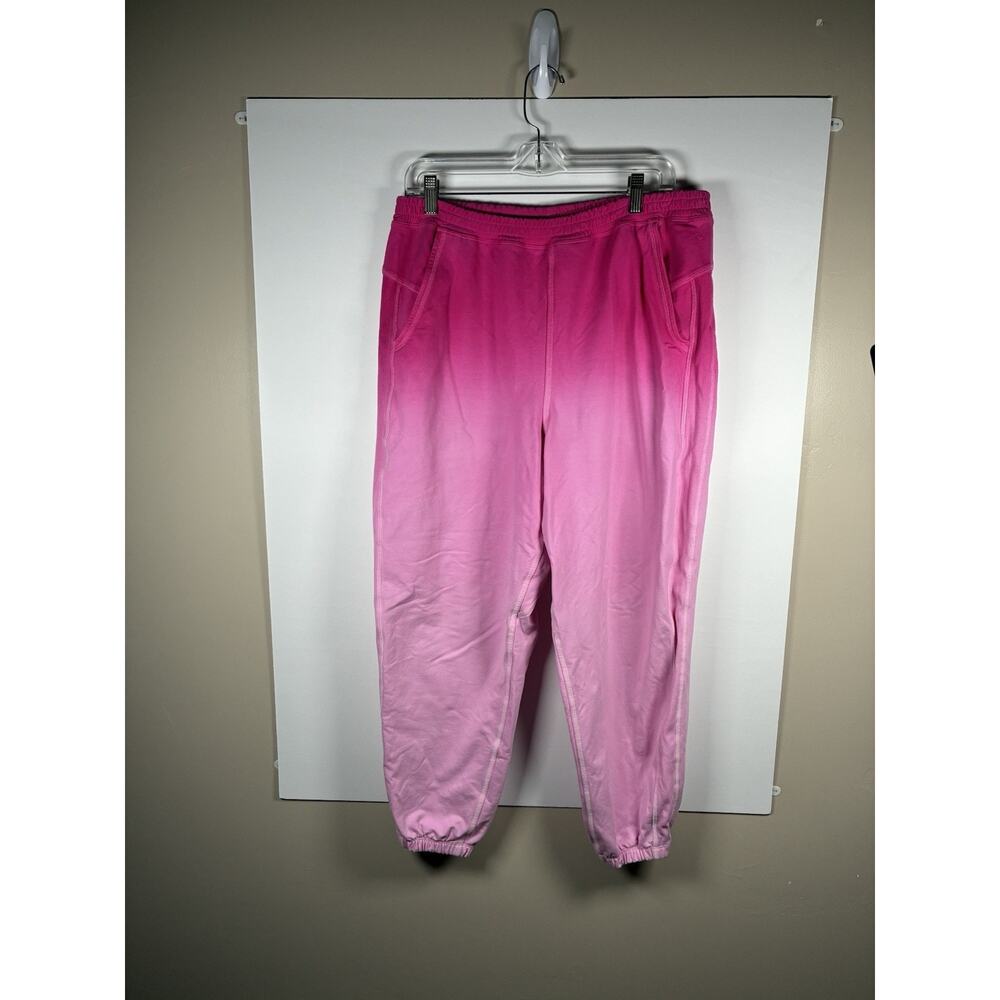 Lululemon LA Super-High-Rise Joggers 12 Pink Ombre Pima Cotton Sweatpants Pocket